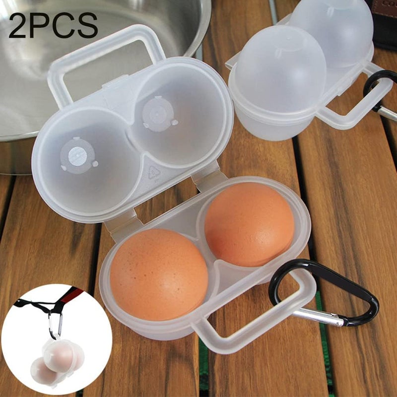NOWHYX 2pcs Eggs Carrier Case, Portable 2 Girds Egg Holder Container with D Buckle, Reusable Plastic Leakproof Shockproof Eggs Box Egg Tray for Kitchen Outdoor Camping Picnic Hiking - Image 5
